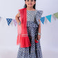 Jaipur Girls Grey Cotton Lehanga and Choli with Dupata Ethnic Set