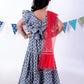 Jaipur Girls Grey Cotton Lehanga and Choli with Dupata Ethnic Set