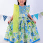 Jaipur Girls Green Cotton Lehanga and Choli with Dupata Ethnic Set