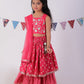 Jaipur Girls Red Cotton Lehanga and Choli with Dupata Ethnic Set