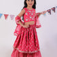 Jaipur Girls Red Cotton Lehanga and Choli with Dupata Ethnic Set