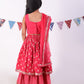 Jaipur Girls Red Cotton Lehanga and Choli with Dupata Ethnic Set