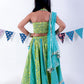 Jaipur Girls Green Cotton Lehanga and Choli with Dupata Ethnic Set