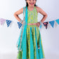 Jaipur Girls Green Cotton Lehanga and Choli with Dupata Ethnic Set