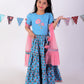 Jaipur Girls Blue Cotton Lehanga and Choli with Dupata Ethnic Set