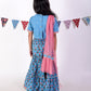 Jaipur Girls Blue Cotton Lehanga and Choli with Dupata Ethnic Set