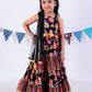 Jaipur Girls Black Cotton Lehanga and Choli with Dupata Ethnic Set
