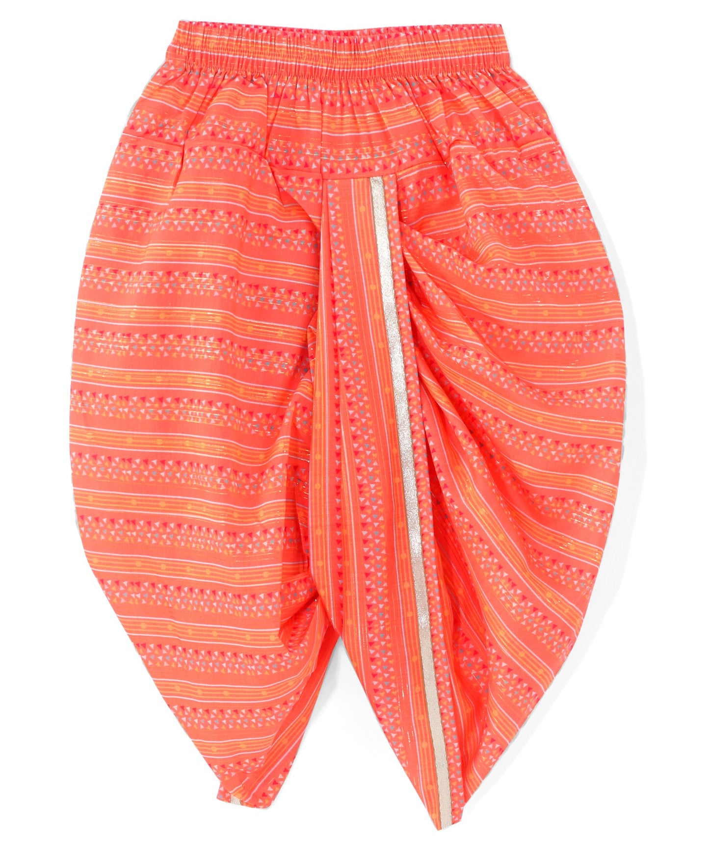 Golden Weaves Boys Orange Kurta With Dhoti Set