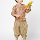 Golden Weaves Boys Beige Kurta with Dhoti set