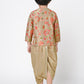 Golden Weaves Boys Beige Kurta with Dhoti set