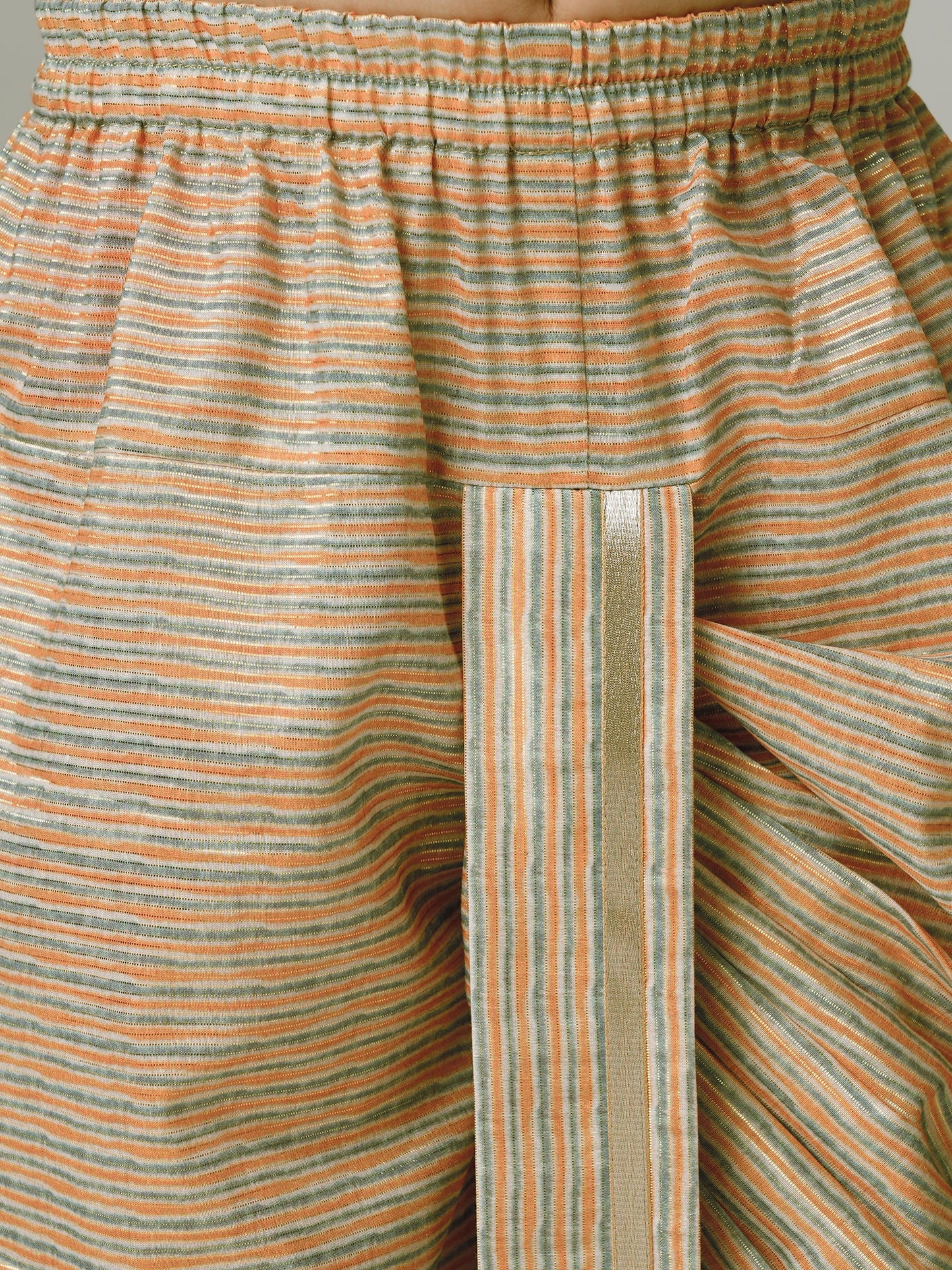 Golden Weaves Boys Beige Kurta with Dhoti set