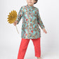 Golden Weaves Blue Kurta with Pant Set
