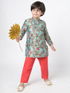 Golden Weaves Blue Kurta with Pant Set