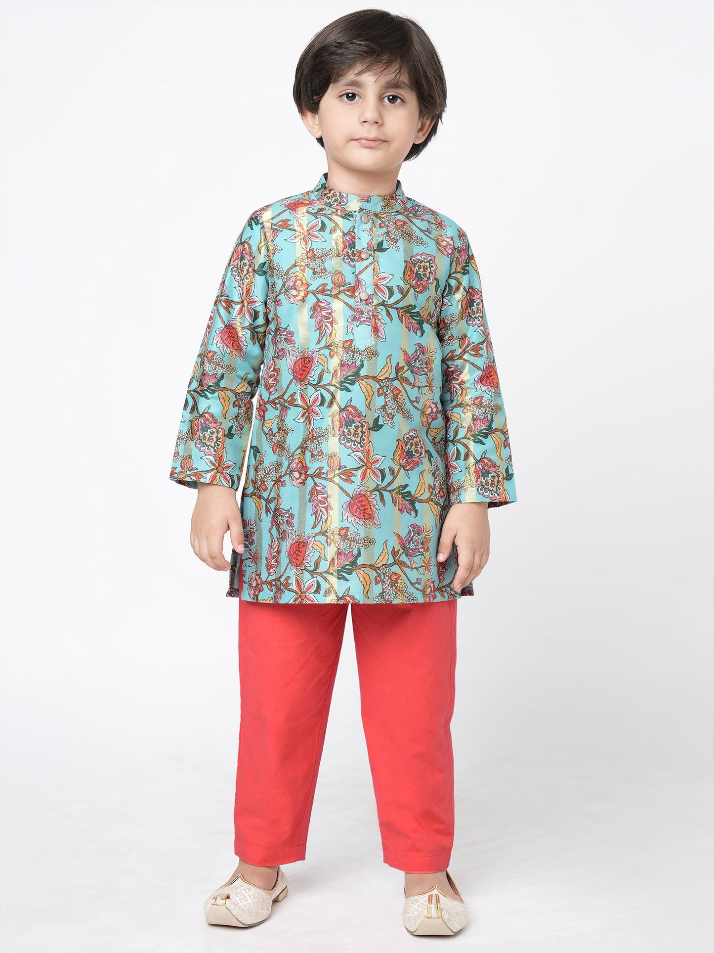 Golden Weaves Blue Kurta with Pant Set