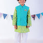 Jaipur Boys Green Kurta and Pyjama with Jacket Ethnic Set