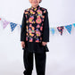 Jaipur Boys Black Kurta and Pyjama with Jacket Ethnic Set