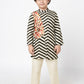 Chromatic Fusion Boys  Black & White stripe Kurta Pant Set