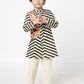 Chromatic Fusion Boys  Black & White stripe Kurta Pant Set