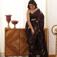Leopard Hand-Embroidered Upada Silk Saree - Ensembles
