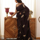 Leopard Hand-Embroidered Upada Silk Saree - Ensembles