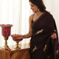Leopard Hand-Embroidered Upada Silk Saree - Ensembles