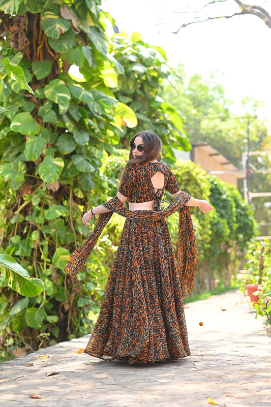 Leopard Print Lehenga - Ensembles