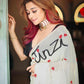 Name on Saree - Ivory Georgette Saree - Ensembles