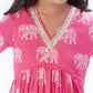 Trunk Tales Girls Pink Kurta with Pant set