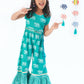 Trunk Tales Girls Green Jumper with Flared Bottom