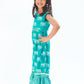Trunk Tales Girls Green Jumper with Flared Bottom