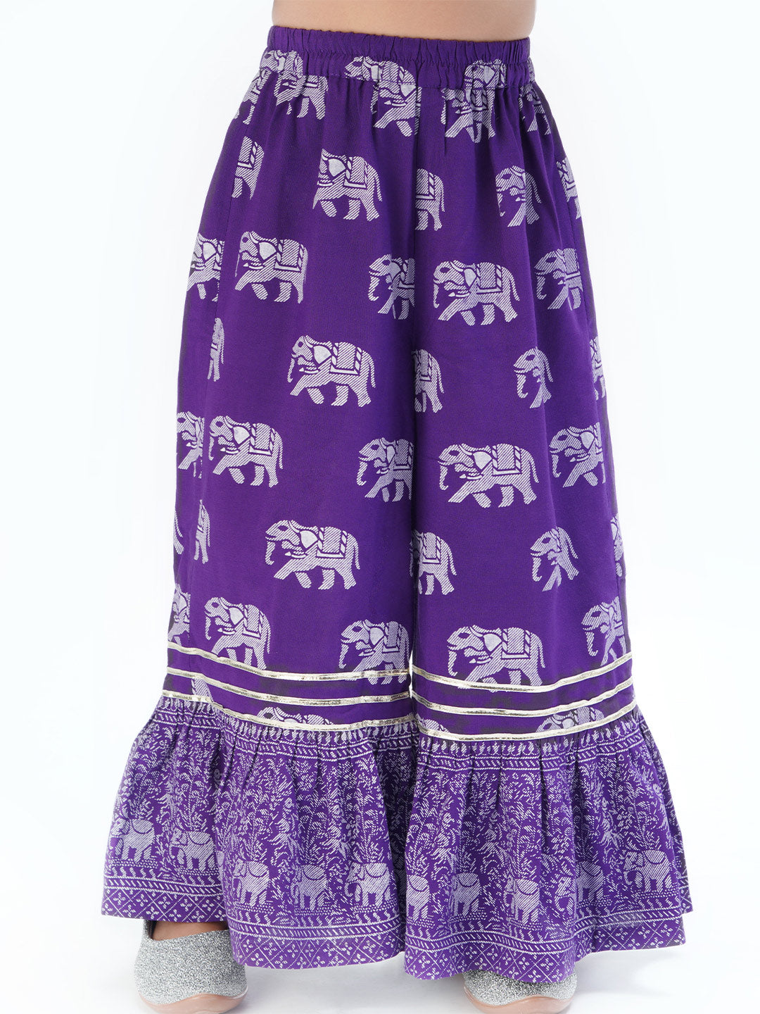 Trunk Tales Girls Purple Kurta with Sharara set