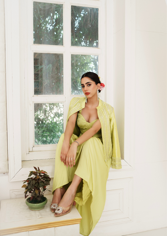Aurelia Green Skirt Set
