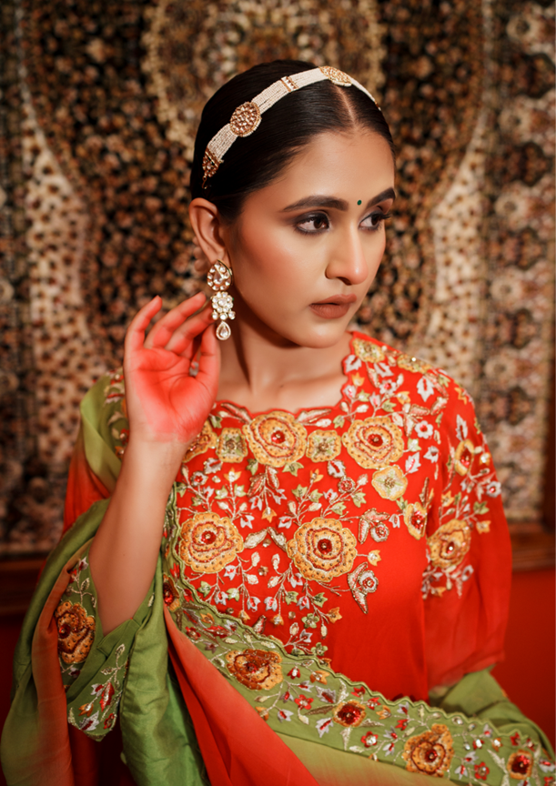 Rose Georgette Sharara Set