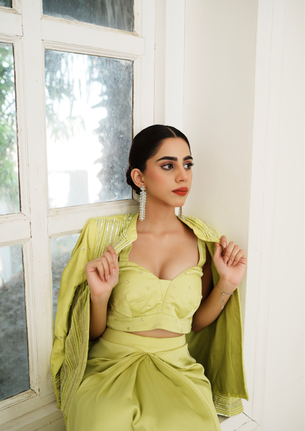 Aurelia Green Skirt Set