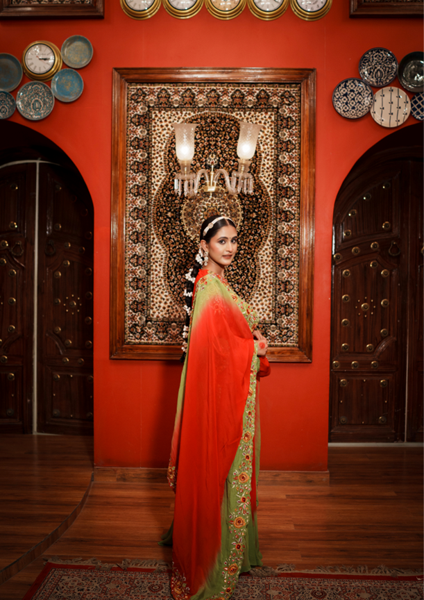 Rose Georgette Sharara Set