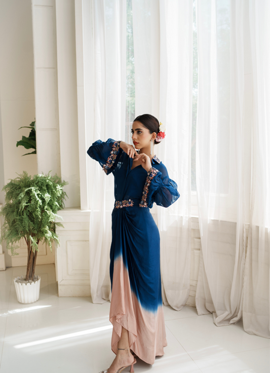 Chandani Satin & Organza Skirt Set