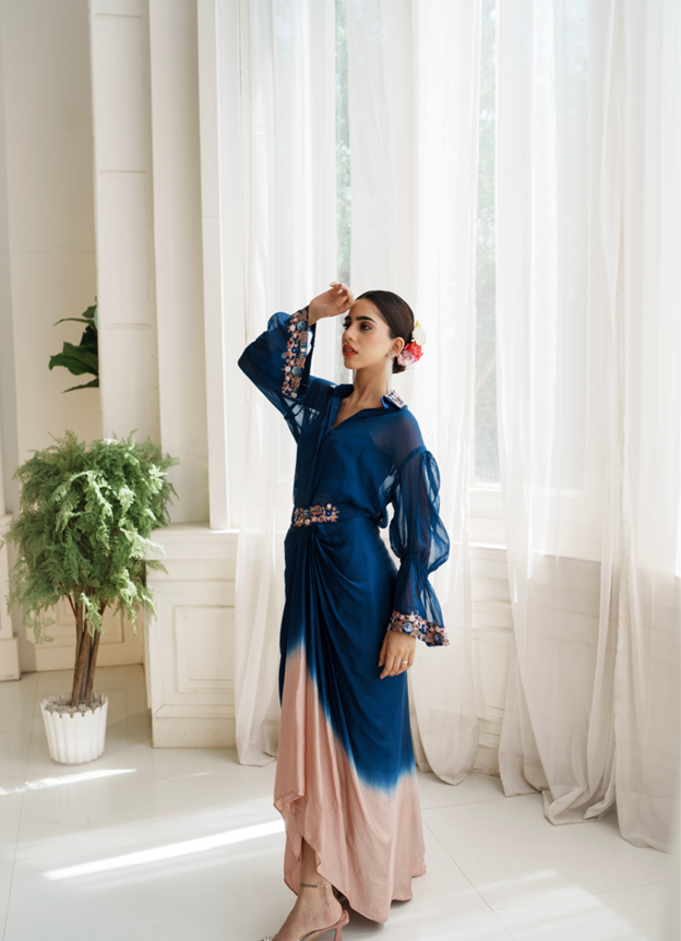Chandani Satin & Organza Skirt Set
