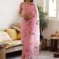 Pink Panda Hand-Embroidered Silk Organza Saree - Ensembles