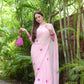 Pink on Pink Heart Georgette Saree - Ensembles