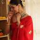 Red Elephant Hand-Embroidered Upada Silk Saree - Ensembles