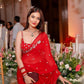 Red Romance Heart Georgette Saree - Ensembles
