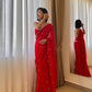 Red Romance Heart Georgette Saree - Ensembles