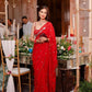 Red Romance Heart Georgette Saree - Ensembles
