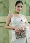 Rose White Organza Saree - Ensembles