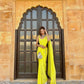 Yellow Silver Heart Chiffon Saree - Ensembles