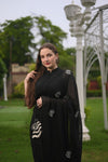 Zebra Black Viscose Saree - Ensembles