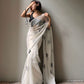 Zebra White Viscose Saree - Ensembles